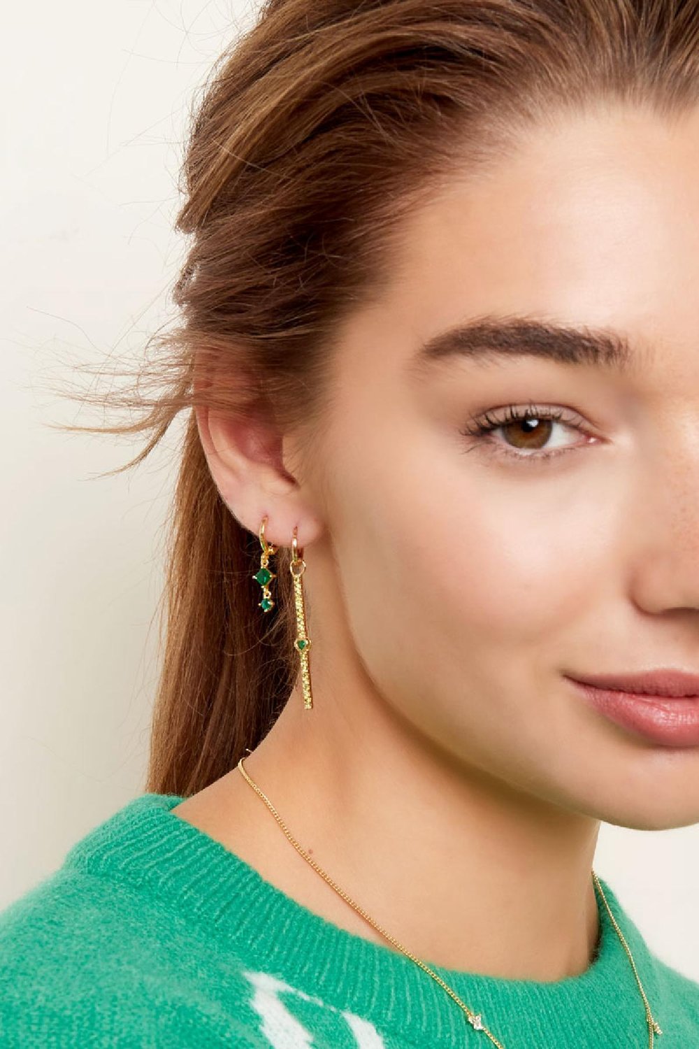 Orecchini con zirconi - Collezione Sparkle White gold Copper h5Immagine3